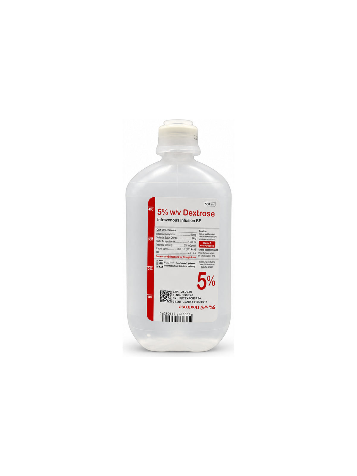 5% Dextrose Intravenous Infusion BP 500ml