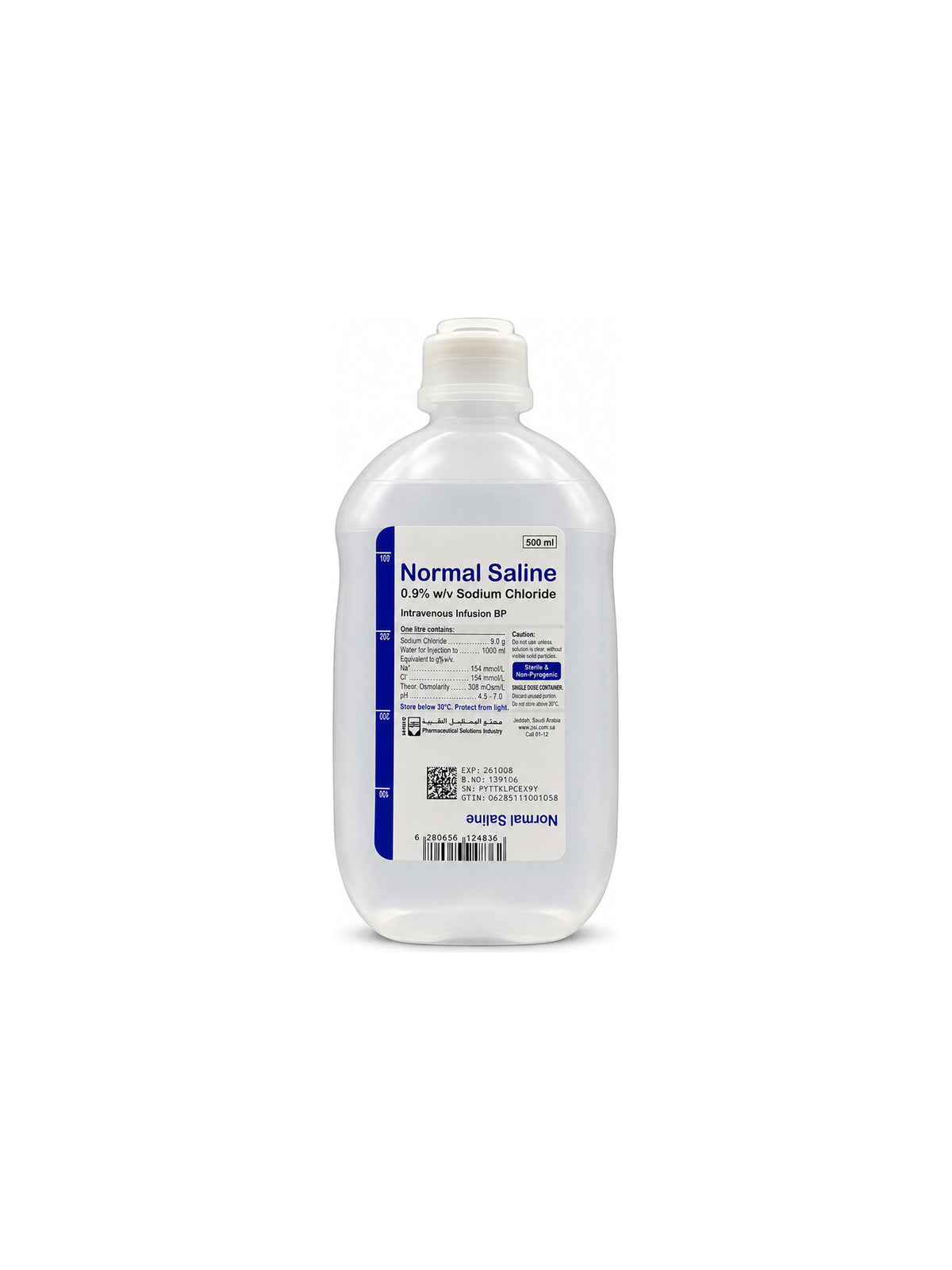 Normal Saline 0.9% Sodium Chloride Intravenous Infusion BP 500ml
